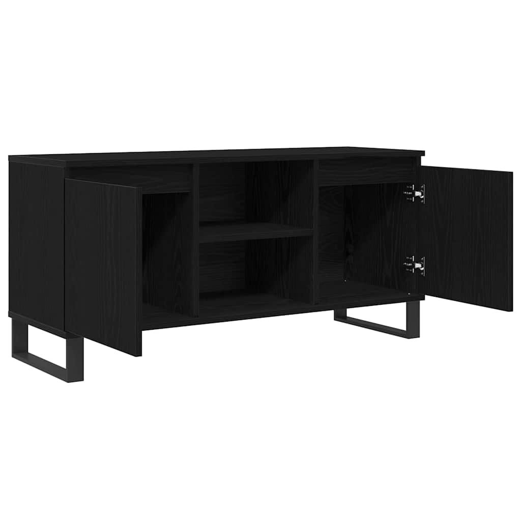 vidaXL TV Cabinet 104 x 35 x 50 cm Black Oak Engineered Wood