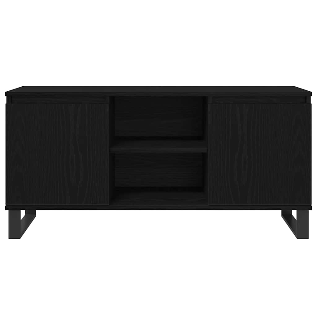 vidaXL TV Cabinet 104 x 35 x 50 cm Black Oak Engineered Wood