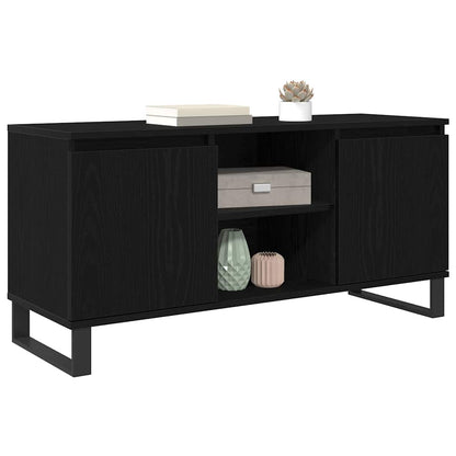 vidaXL TV Cabinet 104 x 35 x 50 cm Black Oak Engineered Wood