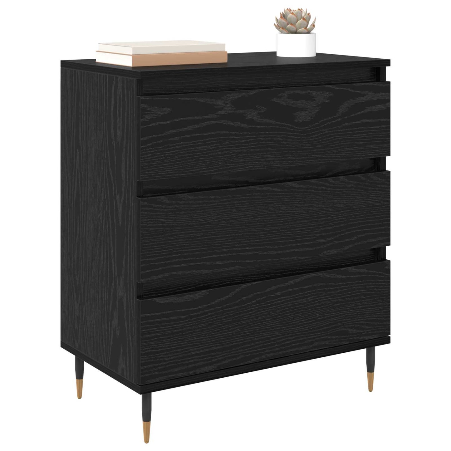 vidaXL Sideboard Black Oak 60 x 35 x 70 cm Engineered Wood