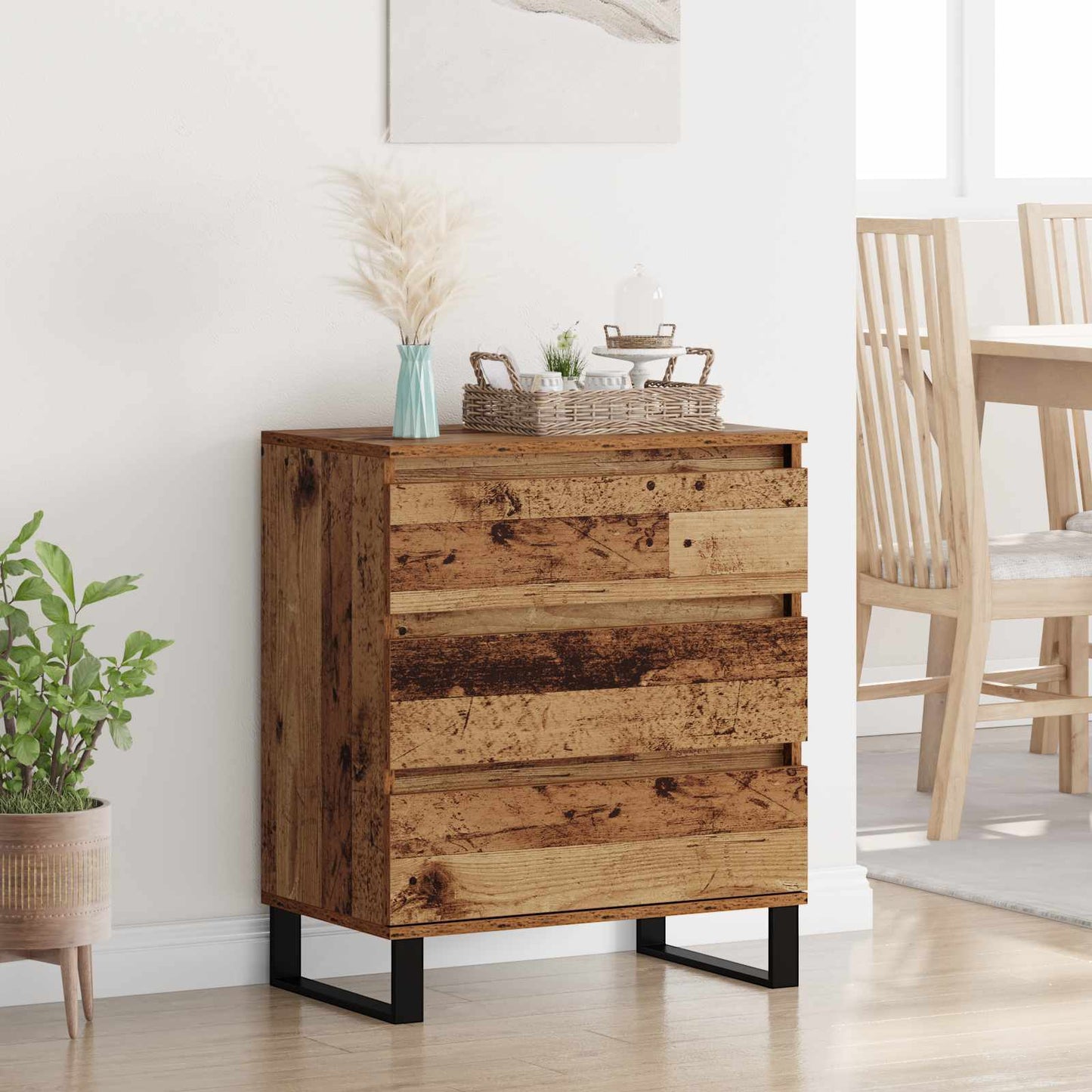 vidaXL Sideboard with Drawer Old Wood 60 x 35 x 70 cm Engineered Wood