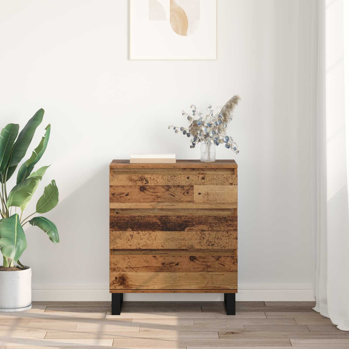 vidaXL Sideboard with Drawer Old Wood 60 x 35 x 70 cm Engineered Wood