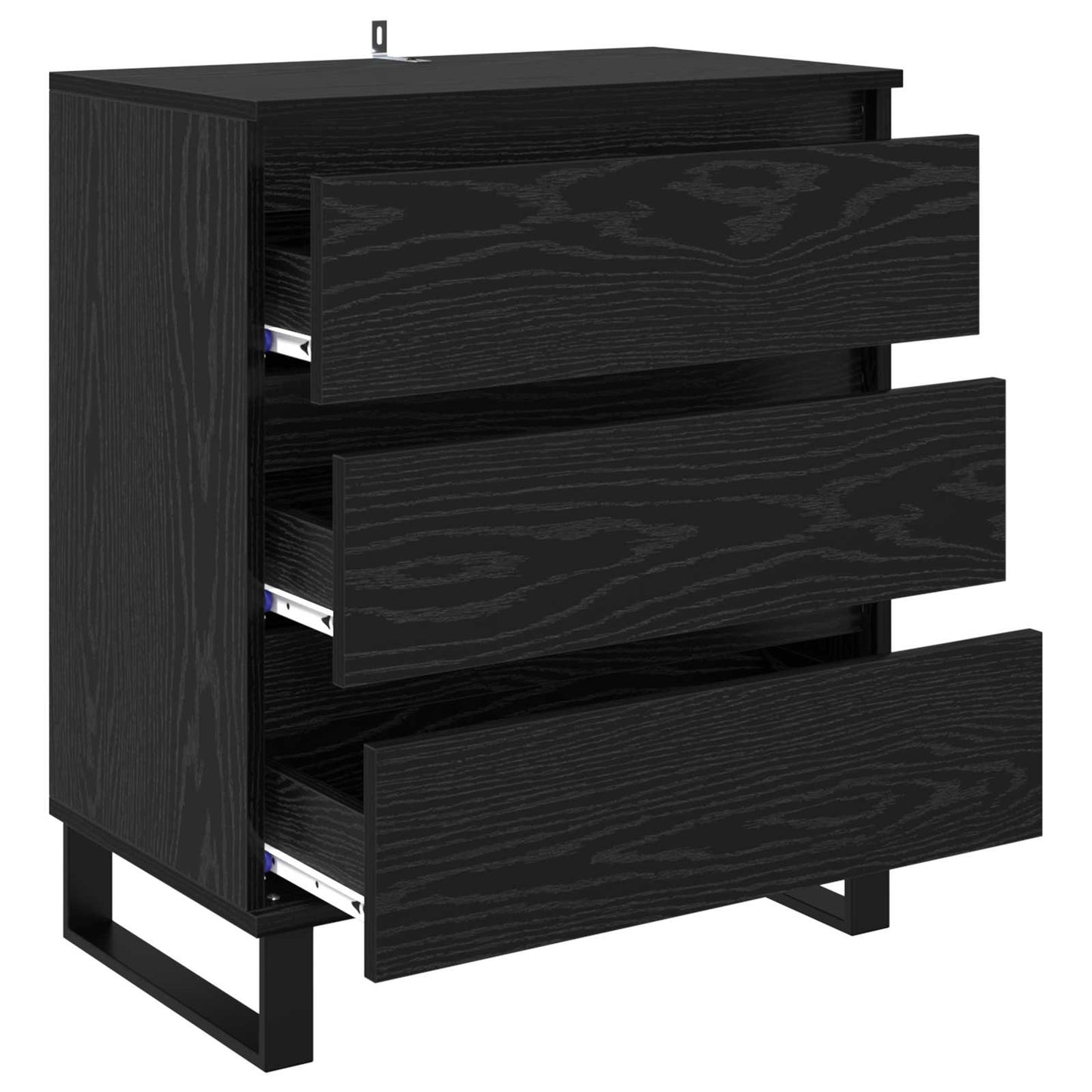 vidaXL Sideboard with Drawer Black Oak 60 x 35 x 70 cm Engineered Wood
