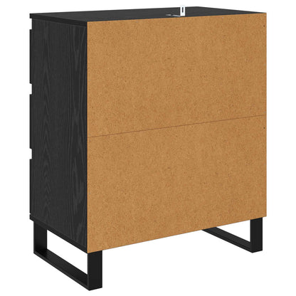 vidaXL Sideboard with Drawer Black Oak 60 x 35 x 70 cm Engineered Wood