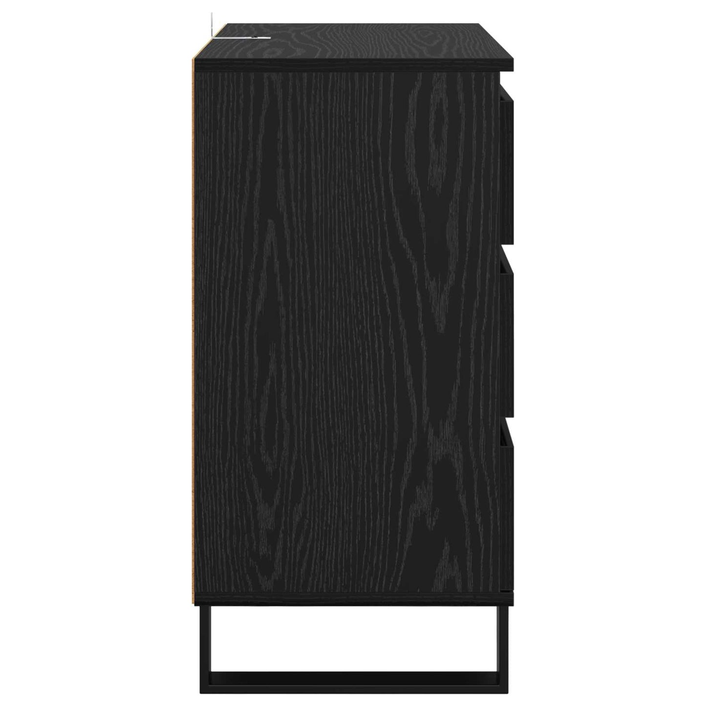vidaXL Sideboard with Drawer Black Oak 60 x 35 x 70 cm Engineered Wood