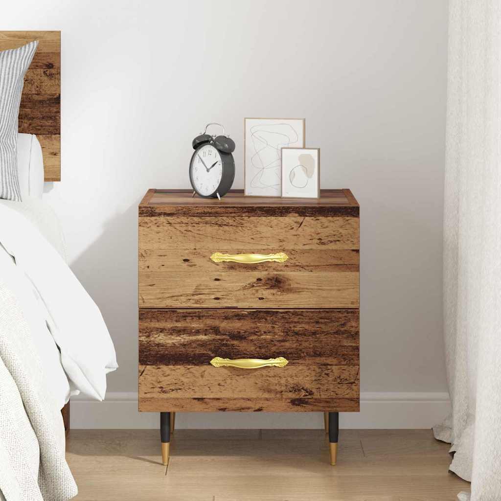 vidaXL Bedside Cabinet Old Wood 40 x 35 x 47.5 cm Engineered Wood