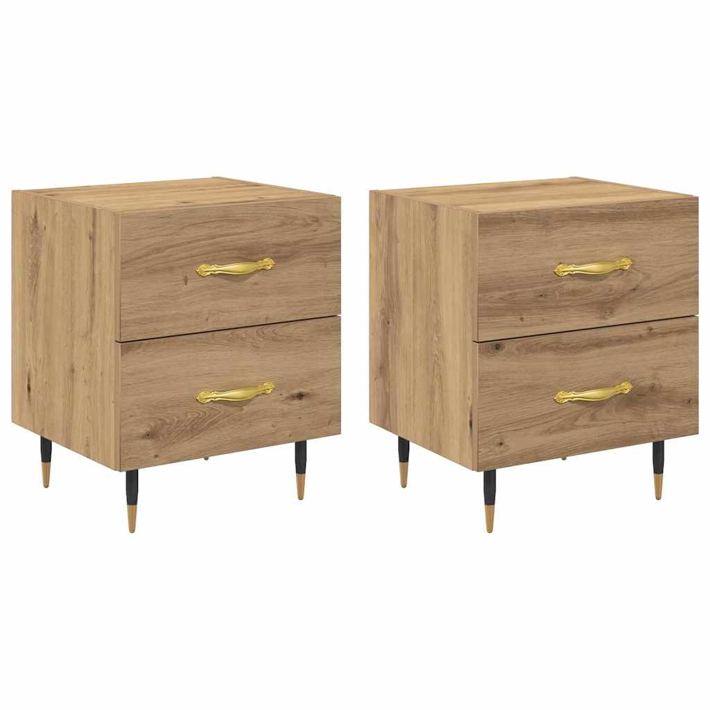 vidaXL Bedside Cabinet 2 pcs Artisan Oak 40 x 35 x 47.5 cm