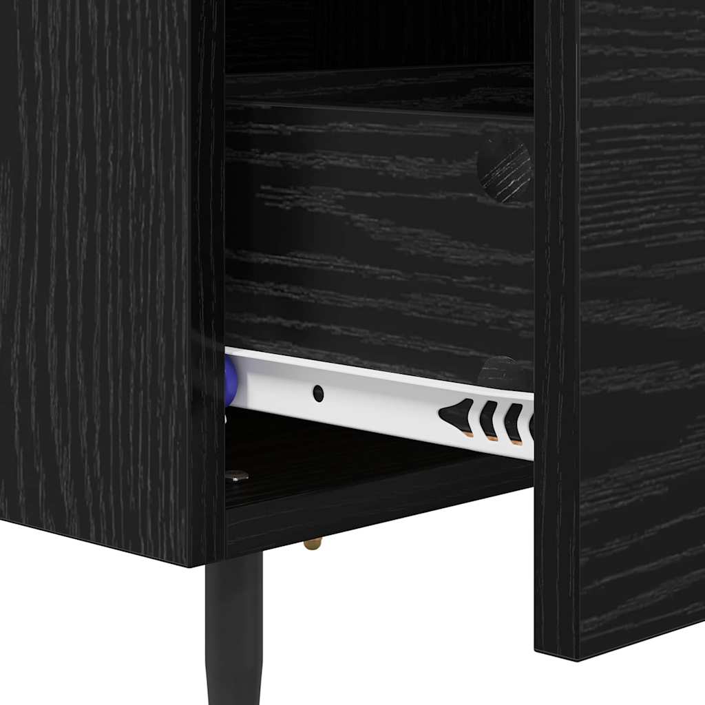 vidaXL Bedside Cabinet Black Oak 40 x 35 x 47.5 cm Engineered Wood