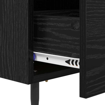vidaXL Bedside Cabinet Black Oak 40 x 35 x 47.5 cm Engineered Wood