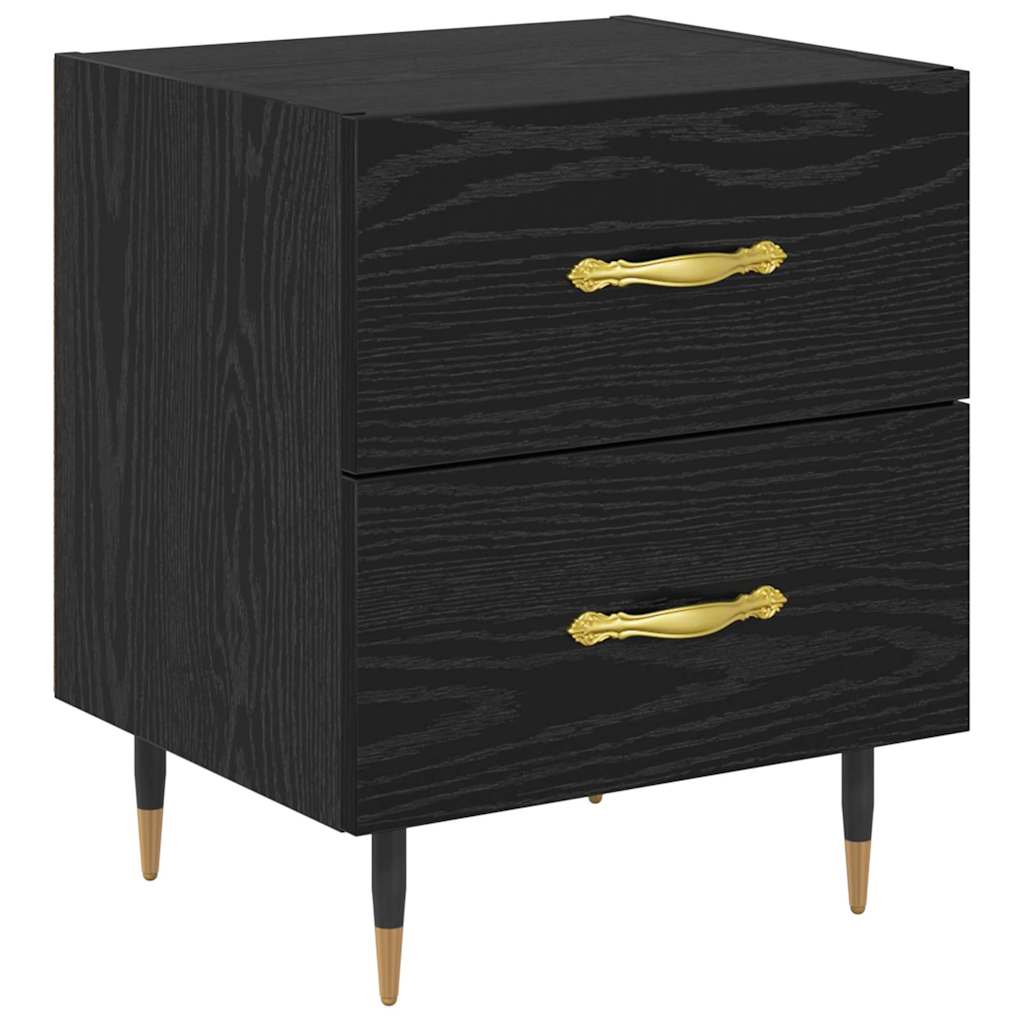 vidaXL Bedside Cabinet Black Oak 40 x 35 x 47.5 cm Engineered Wood