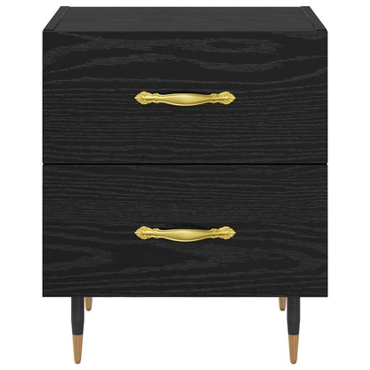 vidaXL Bedside Cabinet Black Oak 40 x 35 x 47.5 cm Engineered Wood