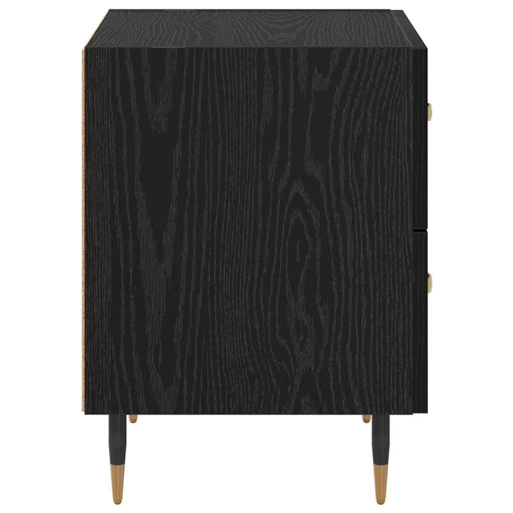 vidaXL Bedside Cabinet Black Oak 40 x 35 x 47.5 cm Engineered Wood