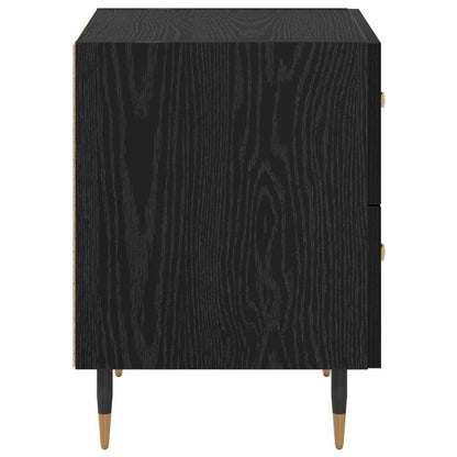 vidaXL Bedside Cabinet Black Oak 40 x 35 x 47.5 cm Engineered Wood