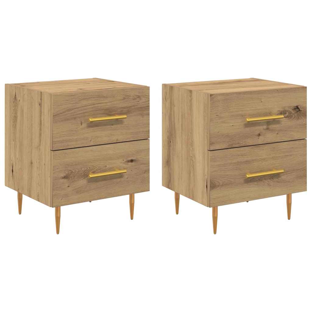 vidaXL Bedside Cabinet 2 pcs Artisan Oak 40 x 35 x 47.5 cm