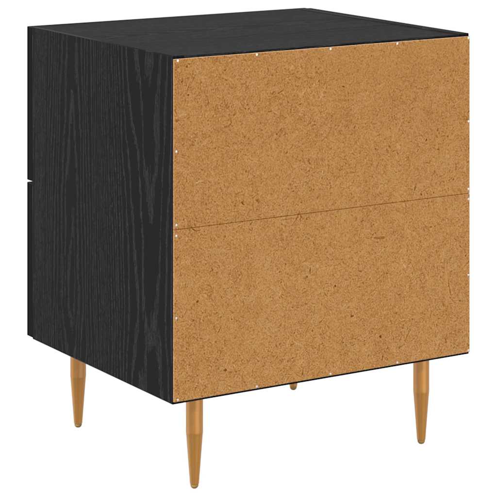 vidaXL Bedside Cabinet 2 pcs Black Oak 40 x 35 x 47.5 cm
