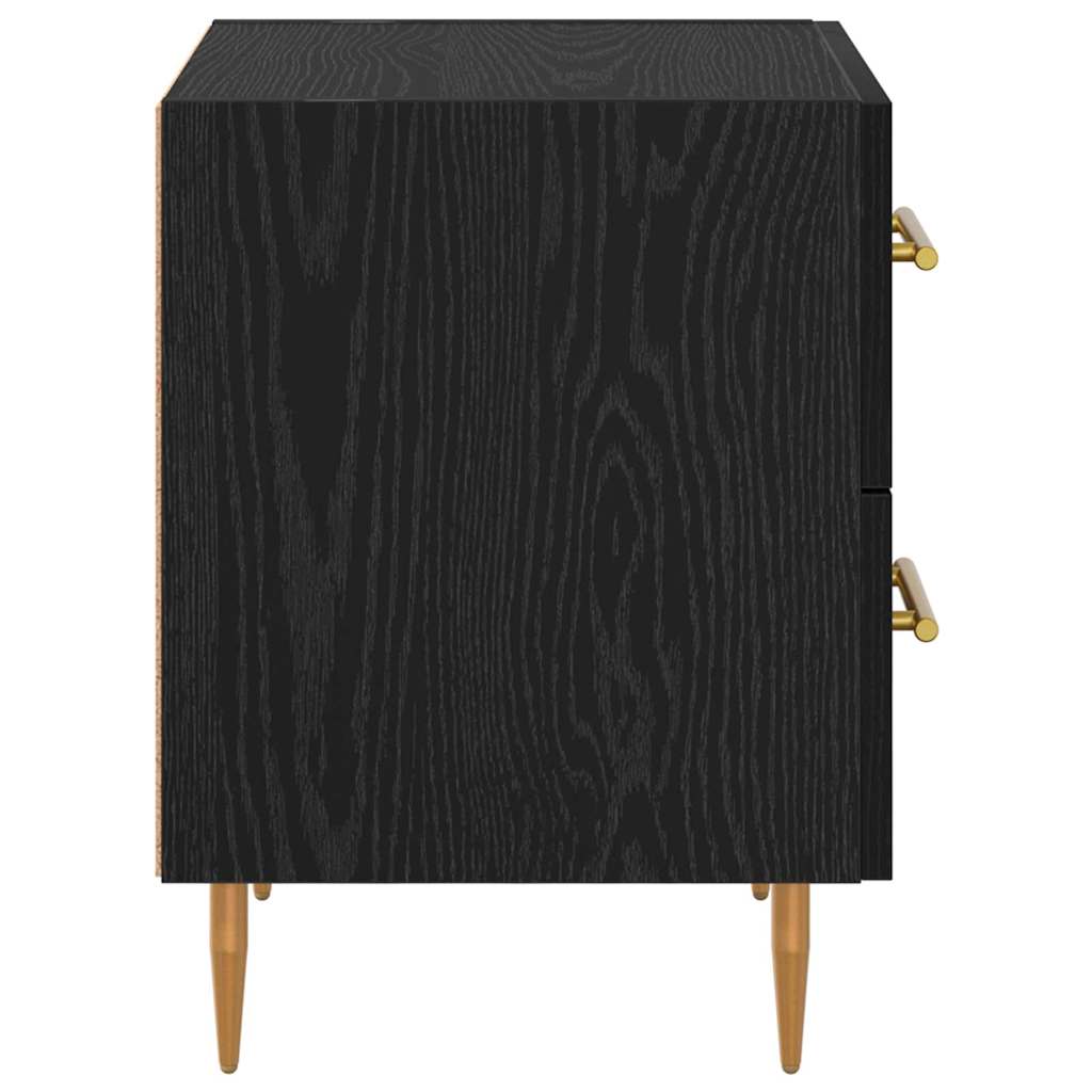 vidaXL Bedside Cabinet 2 pcs Black Oak 40 x 35 x 47.5 cm