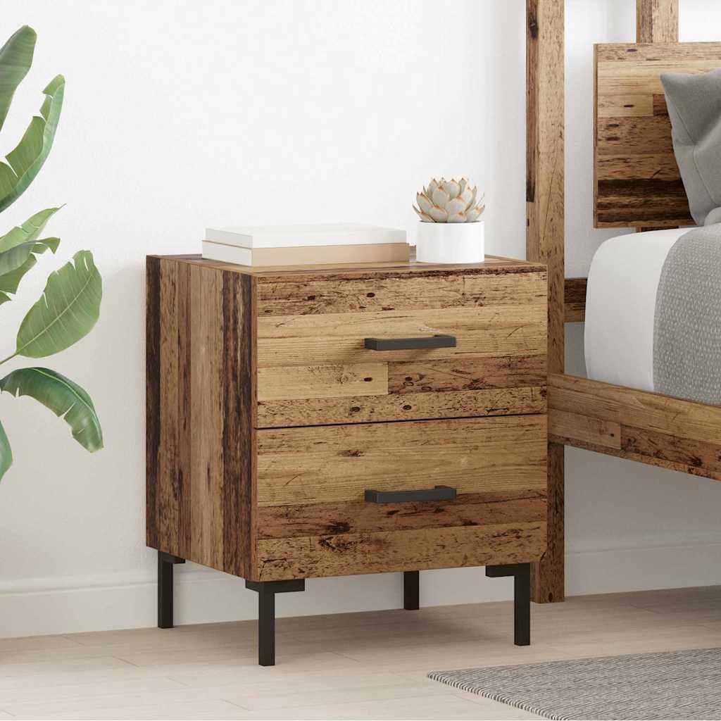 vidaXL Bedside Cabinet 2 pcs Old Wood 40 x 35 x 47.5 cm