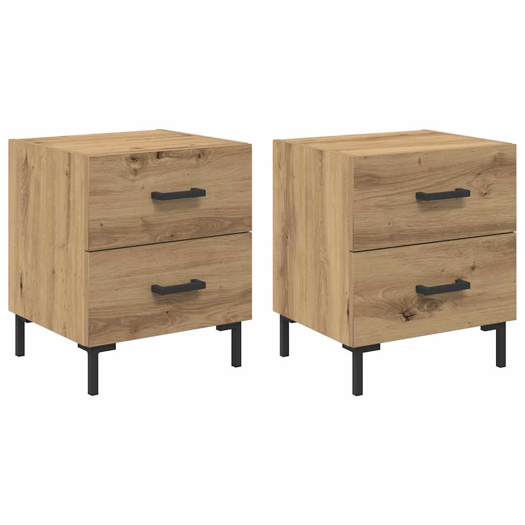 vidaXL Bedside Cabinet 2 pcs Artisan Oak 40 x 35 x 47.5 cm