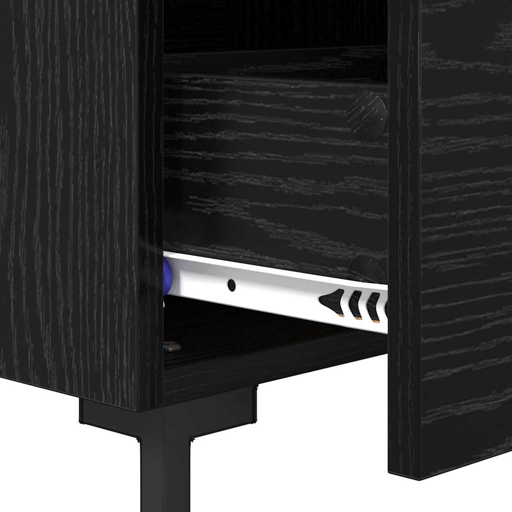 vidaXL Bedside Cabinet Black Oak 40 x 35 x 47.5 cm Engineered Wood