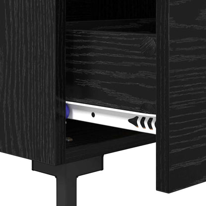vidaXL Bedside Cabinet 2 pcs Black Oak 40 x 35 x 47.5 cm