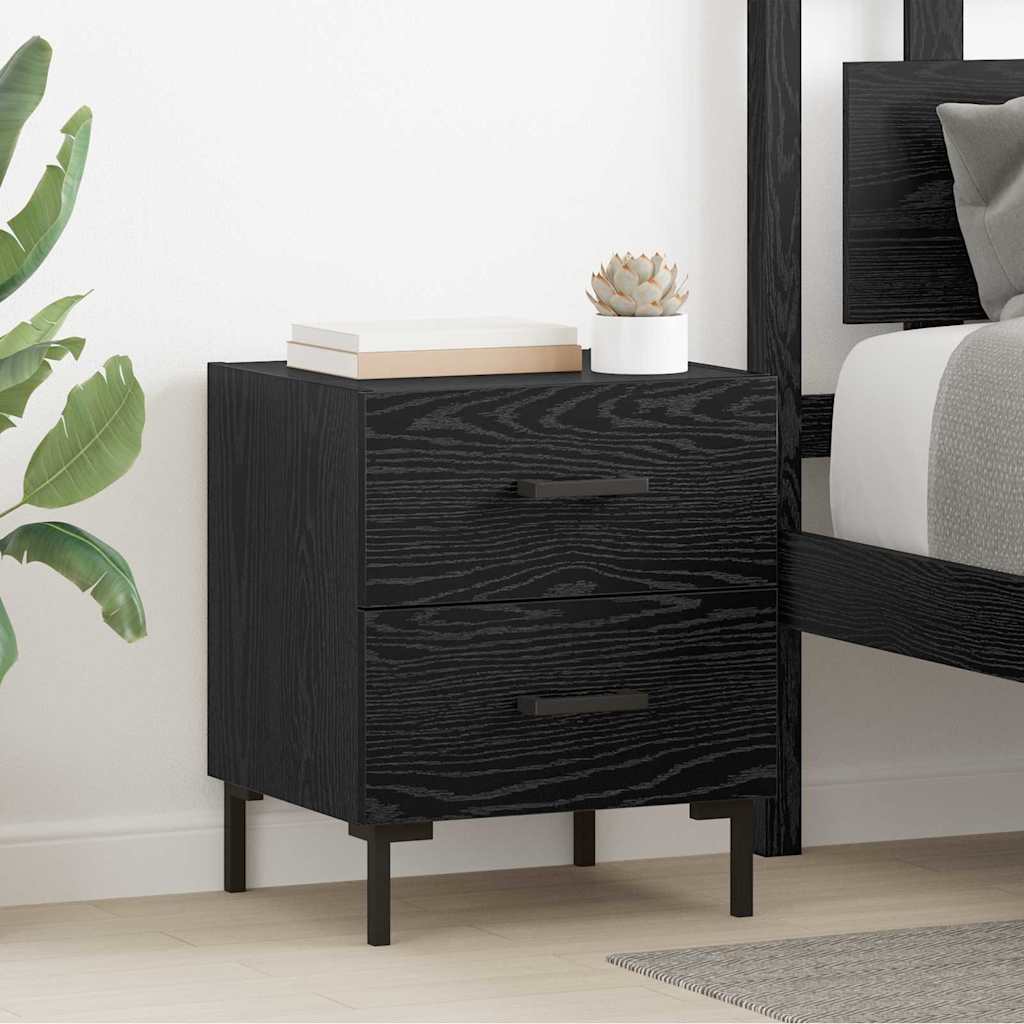 vidaXL Bedside Cabinet 2 pcs Black Oak 40 x 35 x 47.5 cm