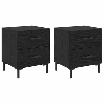 vidaXL Bedside Cabinet 2 pcs Black Oak 40 x 35 x 47.5 cm