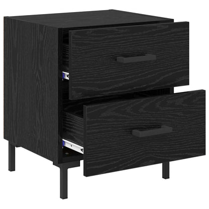 vidaXL Bedside Cabinet 2 pcs Black Oak 40 x 35 x 47.5 cm