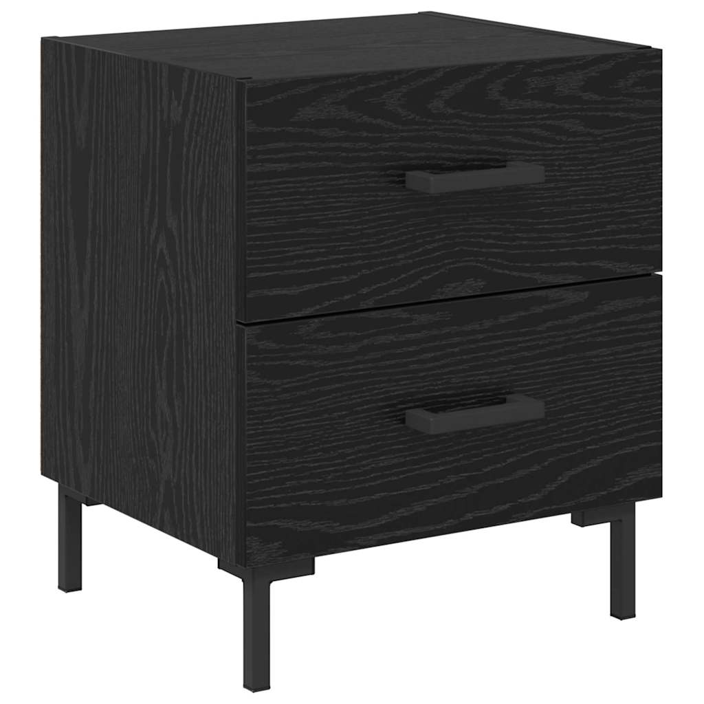 vidaXL Bedside Cabinet 2 pcs Black Oak 40 x 35 x 47.5 cm