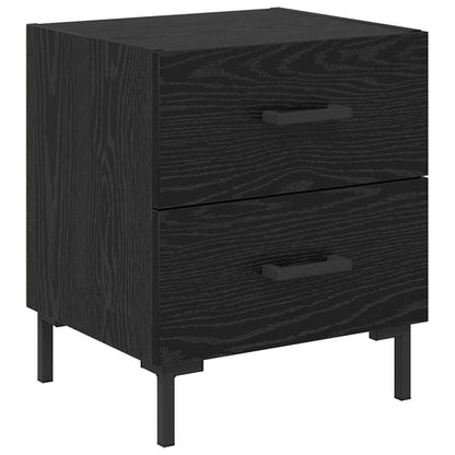 vidaXL Bedside Cabinet 2 pcs Black Oak 40 x 35 x 47.5 cm