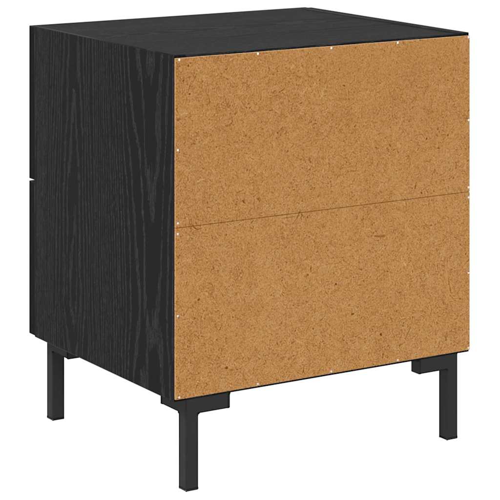 vidaXL Bedside Cabinet 2 pcs Black Oak 40 x 35 x 47.5 cm