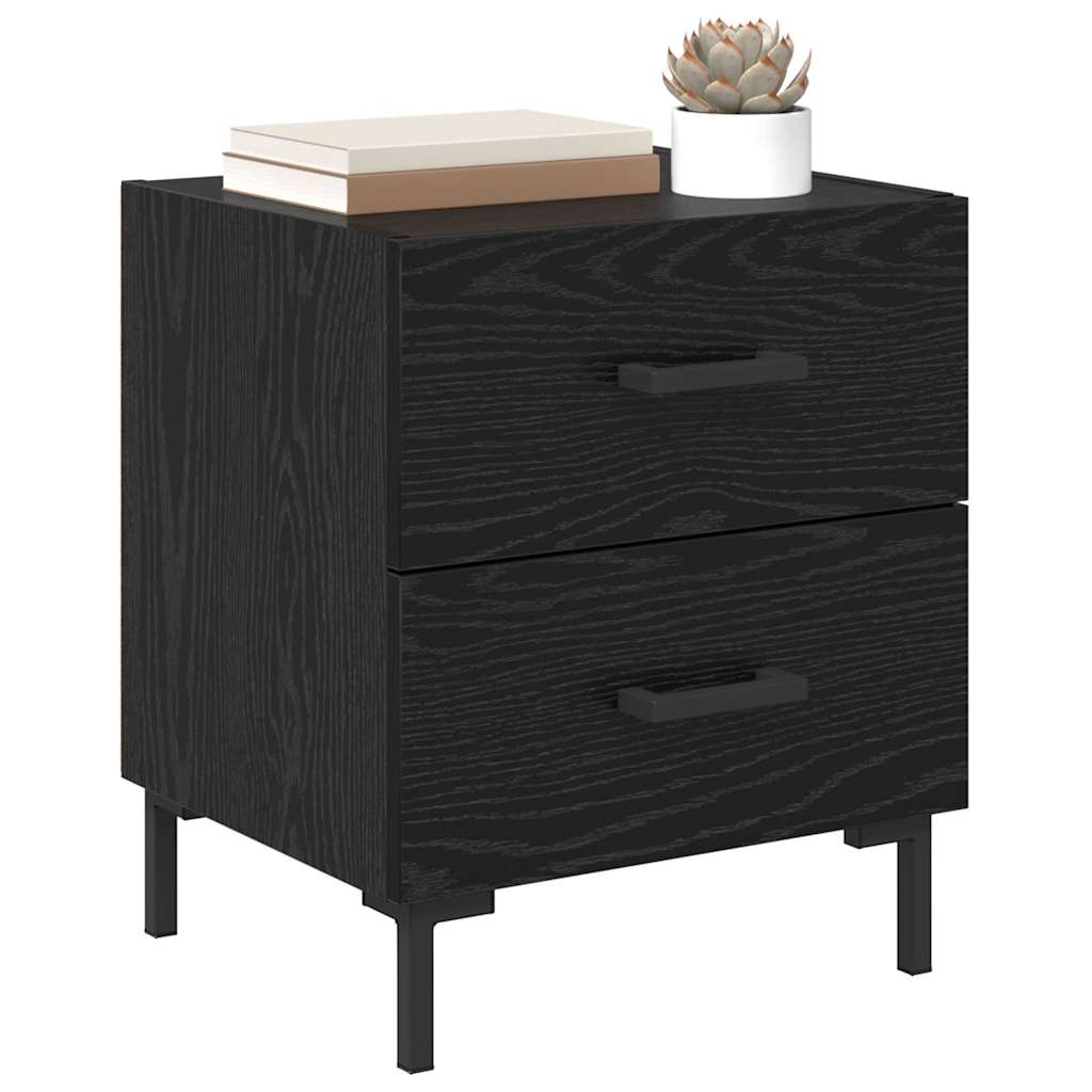 vidaXL Bedside Cabinet 2 pcs Black Oak 40 x 35 x 47.5 cm