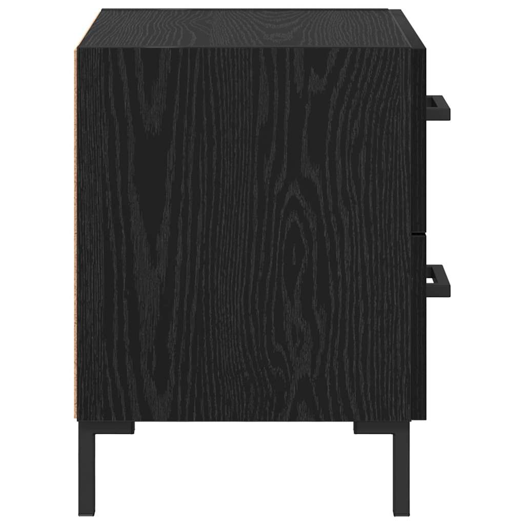 vidaXL Bedside Cabinet 2 pcs Black Oak 40 x 35 x 47.5 cm