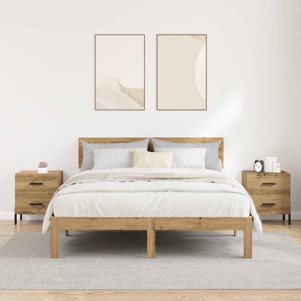 vidaXL Bedside Cabinet 2 pcs Artisan Oak 40 x 35 x 47.5 cm