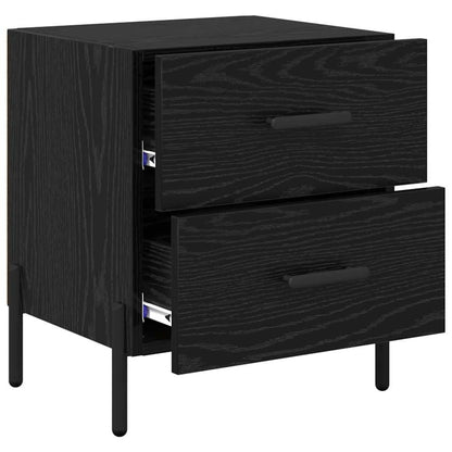 vidaXL Bedside Cabinet Black Oak 40 x 35 x 47.5 cm Engineered Wood