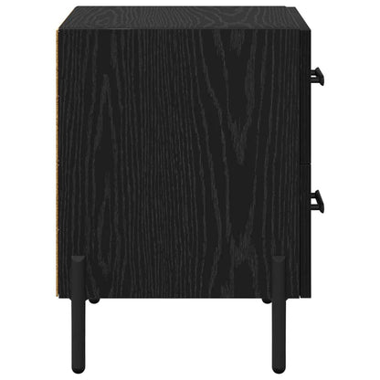 vidaXL Bedside Cabinet Black Oak 40 x 35 x 47.5 cm Engineered Wood