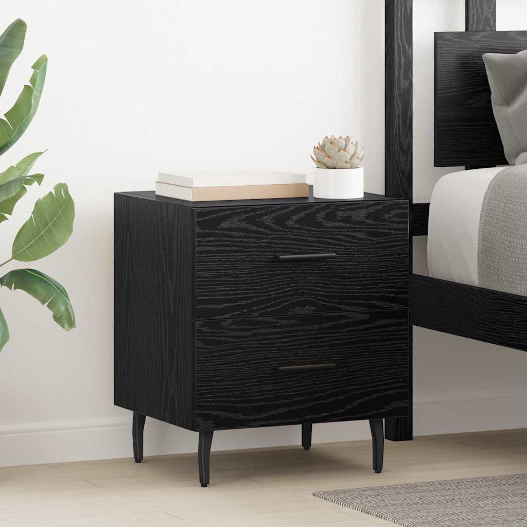 vidaXL Bedside Cabinet Black Oak 40 x 35 x 47.5 cm Engineered Wood