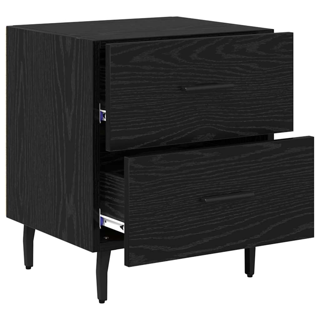 vidaXL Bedside Cabinet Black Oak 40 x 35 x 47.5 cm Engineered Wood