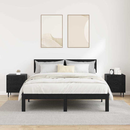vidaXL Bedside Cabinet 2 pcs Black Oak 40 x 35 x 47.5 cm
