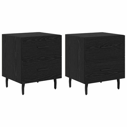 vidaXL Bedside Cabinet 2 pcs Black Oak 40 x 35 x 47.5 cm