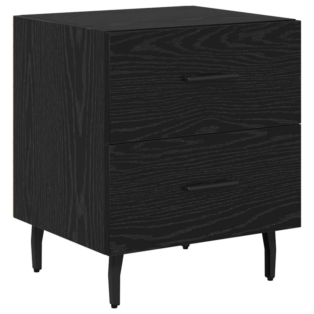 vidaXL Bedside Cabinet 2 pcs Black Oak 40 x 35 x 47.5 cm