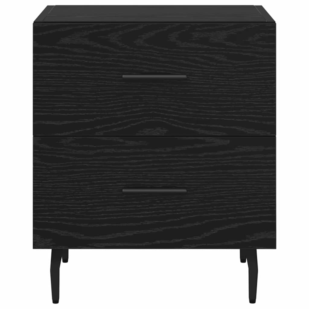 vidaXL Bedside Cabinet 2 pcs Black Oak 40 x 35 x 47.5 cm