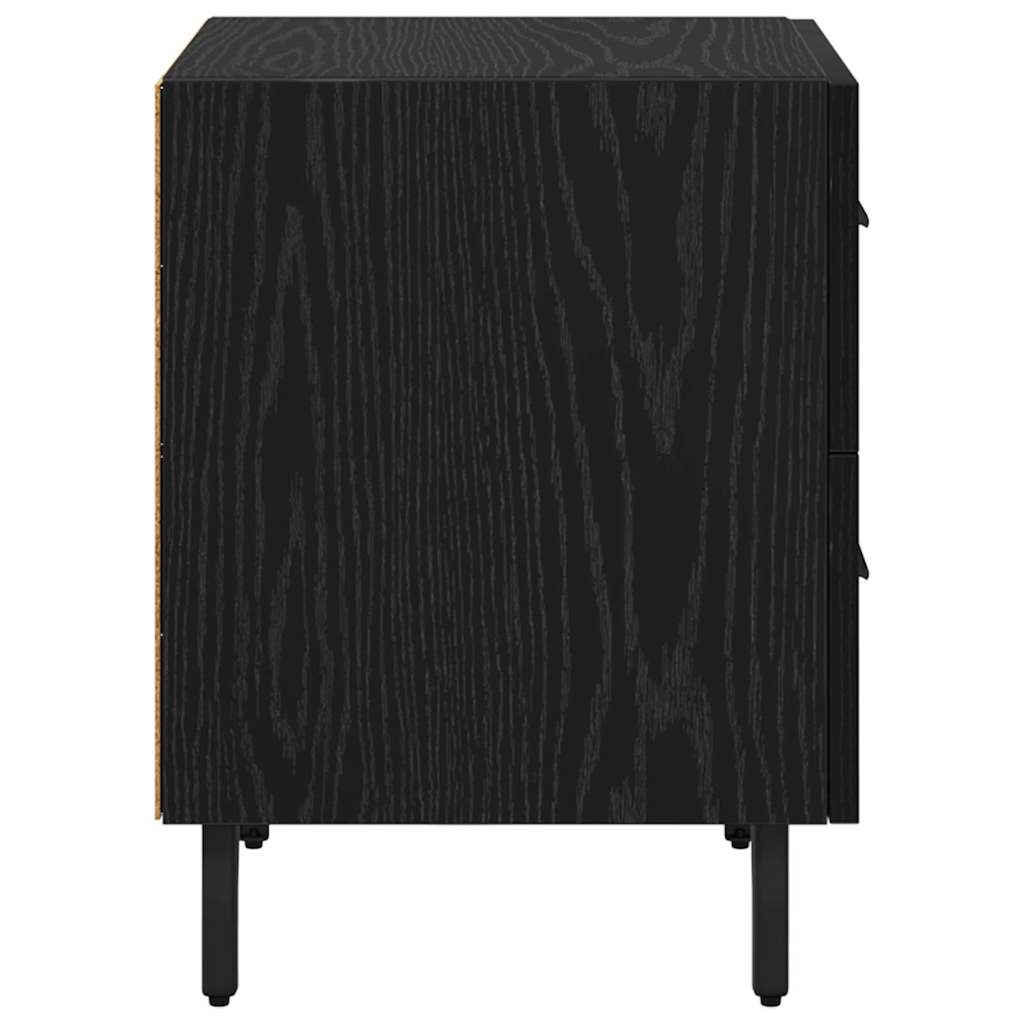 vidaXL Bedside Cabinet 2 pcs Black Oak 40 x 35 x 47.5 cm