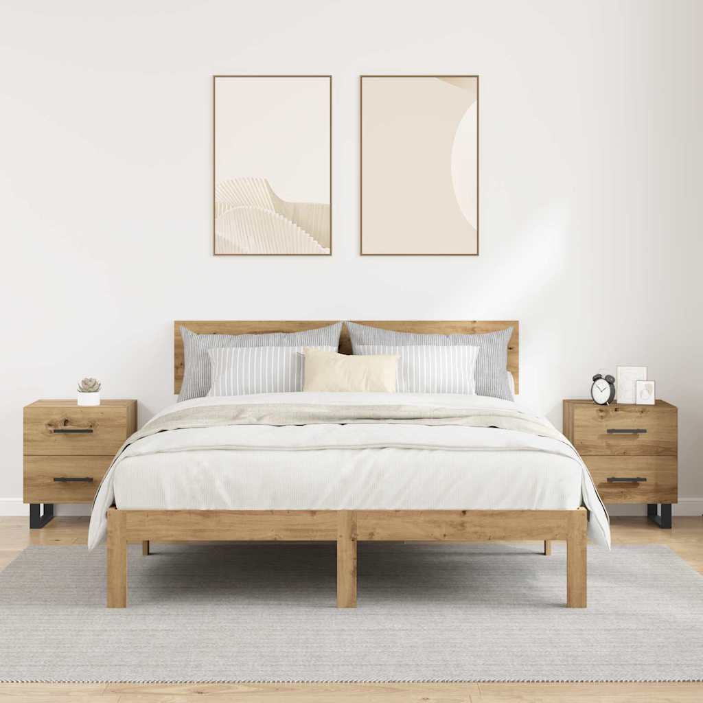 vidaXL Bedside Cabinet 2 pcs Artisan Oak 40 x 35 x 47.5 cm