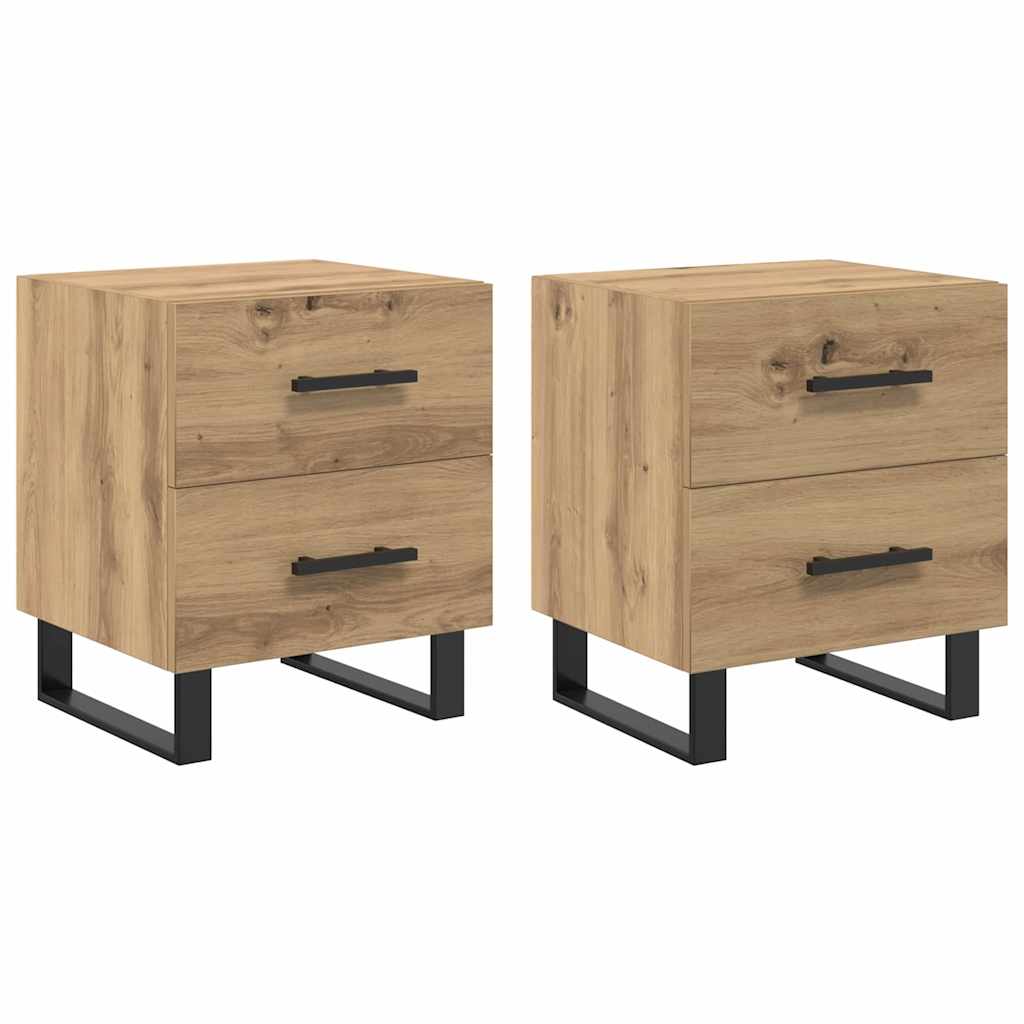 vidaXL Bedside Cabinet 2 pcs Artisan Oak 40 x 35 x 47.5 cm