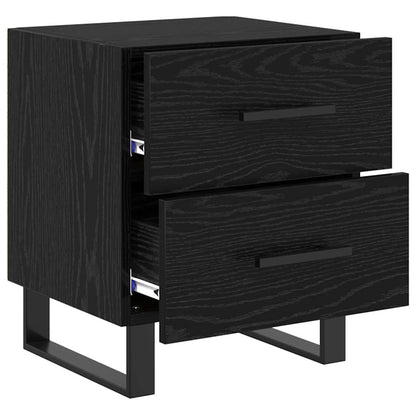 vidaXL Bedside Cabinet Black Oak 40 x 35 x 47.5 cm Engineered Wood