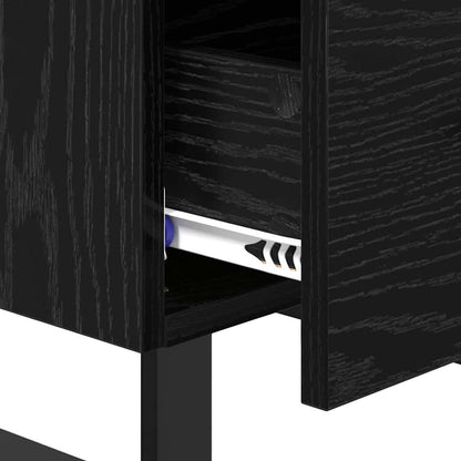 vidaXL Bedside Cabinet 2 pcs Black Oak 40 x 35 x 47.5 cm