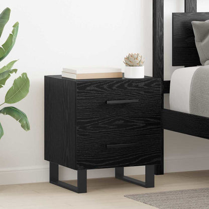 vidaXL Bedside Cabinet 2 pcs Black Oak 40 x 35 x 47.5 cm