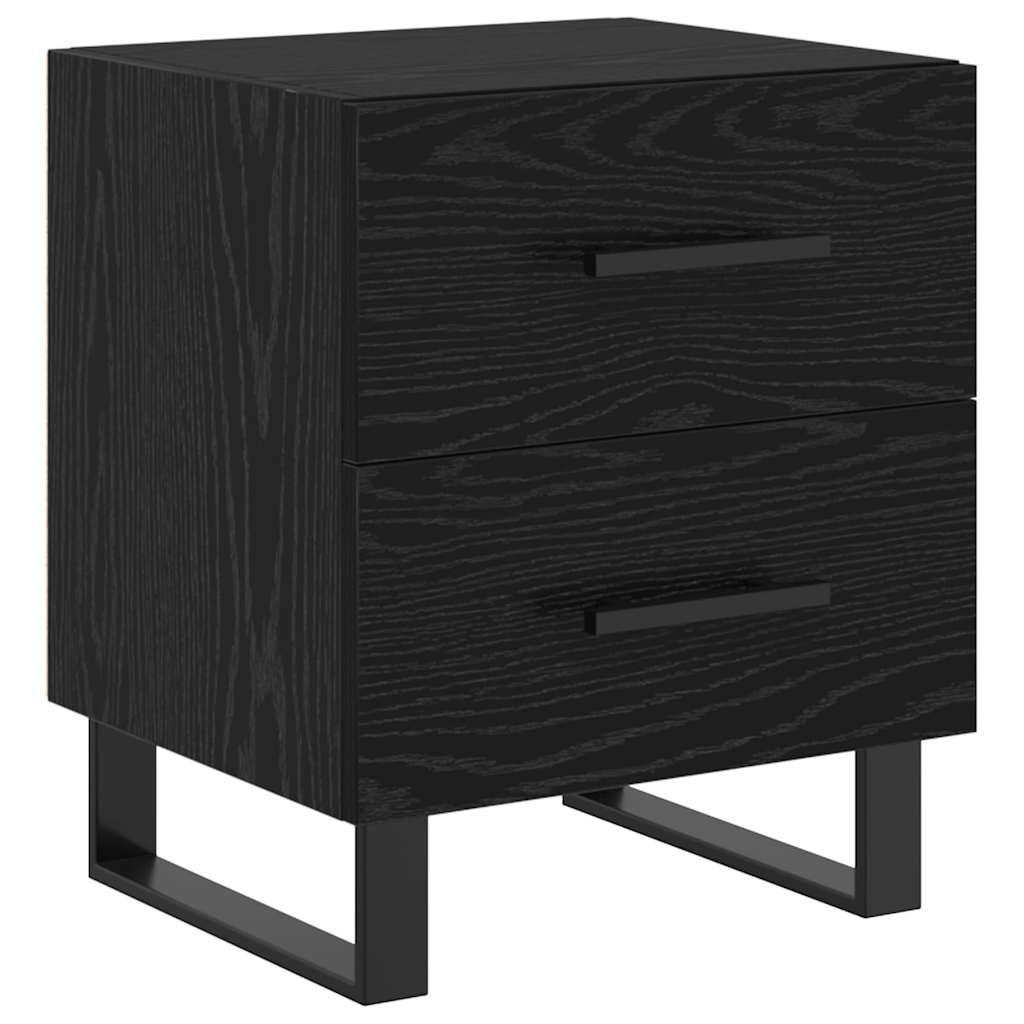 vidaXL Bedside Cabinet 2 pcs Black Oak 40 x 35 x 47.5 cm