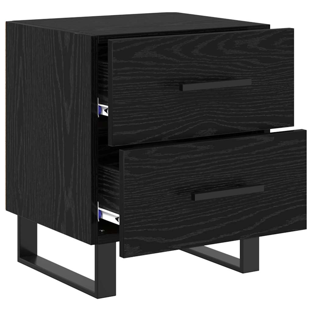 vidaXL Bedside Cabinet 2 pcs Black Oak 40 x 35 x 47.5 cm