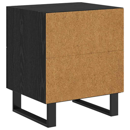 vidaXL Bedside Cabinet 2 pcs Black Oak 40 x 35 x 47.5 cm